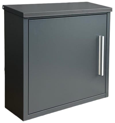 Brievenbus met slot - 35 x 33 x 12 cm - metaal - antraciet