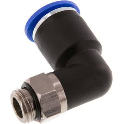 12mm x G1/4'' 90 graden L-verbinding Messing/PA 66 Insteekfitting Buitendraad Draaibaar NBR [2 Stuks]