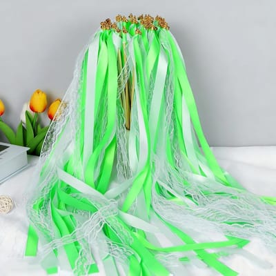 Trouw Wands Set van 30 Stuks - Herbruikbare Geluksstokjes voor Bruiloften, Verjaardagen en Feesten - Decoratieve Garlands in Groen