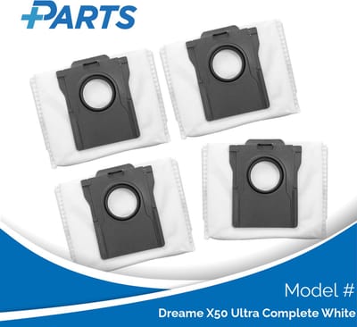 Dreame X50 Ultra Complete White Stofzakken (4 Stuks, Plus.Parts® alternatief voor RDB8)