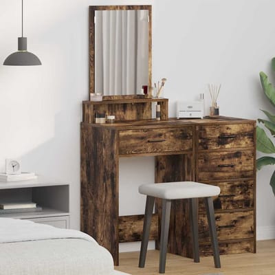 vidaXL - Kaptafel - Rook - Eiken - 50 - x - 41 - x - 140 - cm - Bewerkt - hout