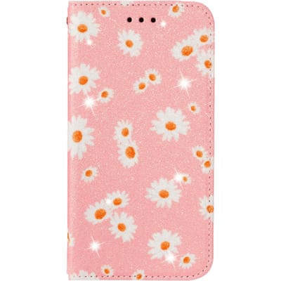 Comfycase iPhone 12 Mini Daisy Bookcase Hoesje Roze