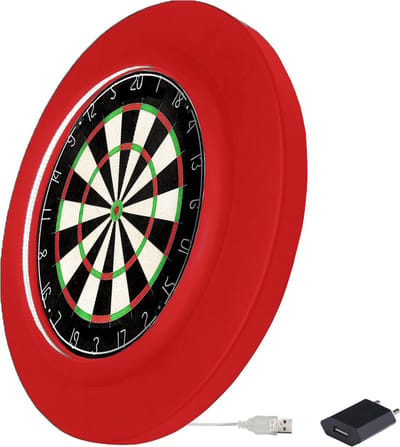 Dragon Darts 2.0 Special Edition - Dartbord Verlichting - Inclusief Plain Dartbord - PU LED Surround - Rood