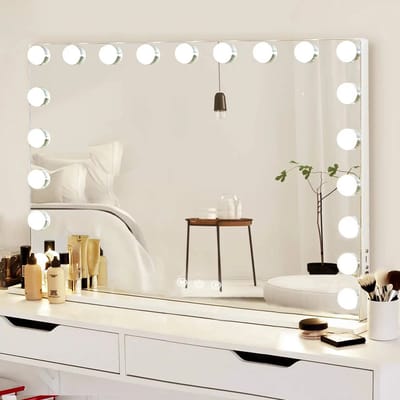 KTN® - Hollywood Spiegel - Make-up Spiegel - LED verlichting - 20 Led Lampen - Dimbaar - Warm/Neutraal/Koud Wit - 10x Zoomspiegel - Touch Sensor