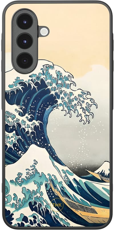 Hoesje geschikt voor Samsung Galaxy A17 - The big wave - Goud - TPU case - Marmer - Hardcase zwart telefoonhoesje