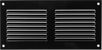 Paneir Airdesigns- metaal-200 X 100 -omgezette rand - opbouw - aanvoer & afvoer  - zwart