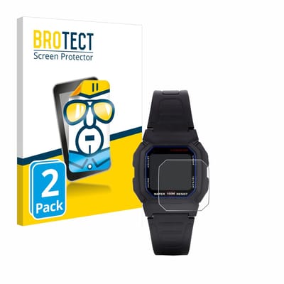 BROTECT - Screenprotector voor Casio W-800H-1AVES - Folie Beschermfolie transparant 2 Stuks
