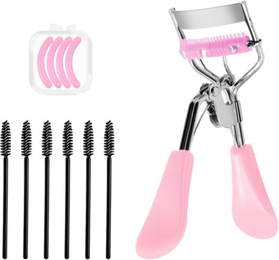 Eyelash Curler en Makeup Tools Set met 6 Wimpers en Wenkbrauwborstels voor Perfecte Wimpers en Mooi Oogmake-up