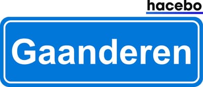 Hacebo - Plaatsnaam Sticker - 29x10 CM - Gaanderen sticker - Verkeersborden sticker - grappige cadeaus - Gaanderen
