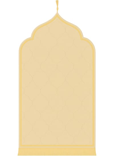 Baraka Treasures Luxe Gebedskleed - Islamitische Gebedskleed - Fluwelen Gebedskleed - Gebedsmat - Ramadan Geschenk - Sajada - Seccade - 115cm x 65cm - Beige