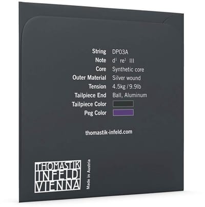 Thomastik Infeld THDP-03A violin string D-3 4/4 medium, synthetic core, silver wound
