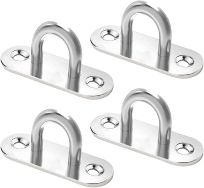 Set van 4 RVS Oogplaten Bevestigingshaken voor Wandmontage, Boot, Hijsen en Yoga Training