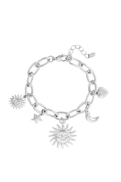 Bright bliss bedelarmband - Zilverkleurig - Roestvrij staal - Lengte 18 cm - Dames sieraad