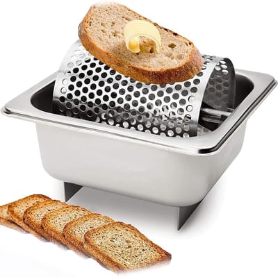 Boterroller Roestvrijstaal - Boterdispenser Keuken - Gelijkmatig Smeren - Geperforeerd Rolontwerp - 38 Ounces Capaciteit - Zilverkleurig