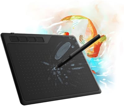 KAD® Tekentablet - Compact Grafisch Tekenpad met 4 Sneltoetsen - Voor Laptop & PC - Zwart - 10cm x 17cm x 1cm