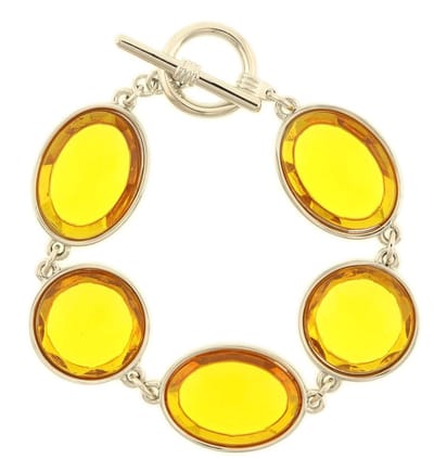 Behave - Armband zilverkleur met oranje stenen - Zomers statement