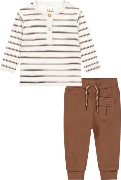 Dirkje Baby kledingset Shirt Streep Offwhite en Broek maat 86