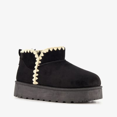 Blue Box lage gevoerde dames boots zwart - Maat 38