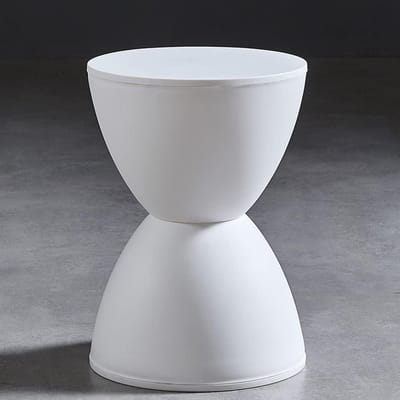 Round Plastic Vanity Stool Non Slip Waterproof Bathroom Shower Stool Durable Dining Stool for Living Room Bedroom Makeup 30×42.5cm (White)