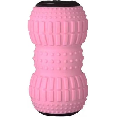 La balle de massage cacahuète vibrante convient pour la fasciite plantaire, soulagement de la douleur musculaire à 4 vitesses, thérapie des tissus profonds pour le myofasci rose