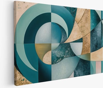 Saammp Muurcirkel Hout - Kleurrijk - Abstract - Bloemen - Natuur - Ø 90 - Wandcirkel - Wanddecoratie Cirkel - Muurdecoratie Woonkamer - Kantoor Decoratie