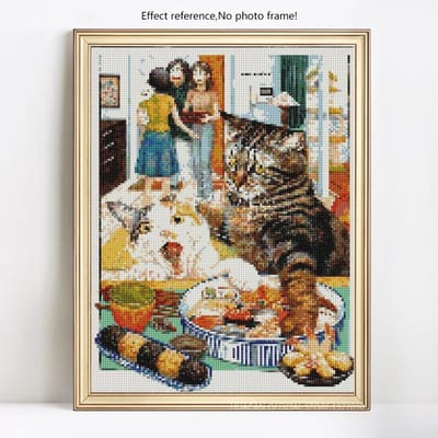 Peinture diamant chat, broderie diamant, affichage complet, mosaïque diamant, photos de vente 20X30CM black