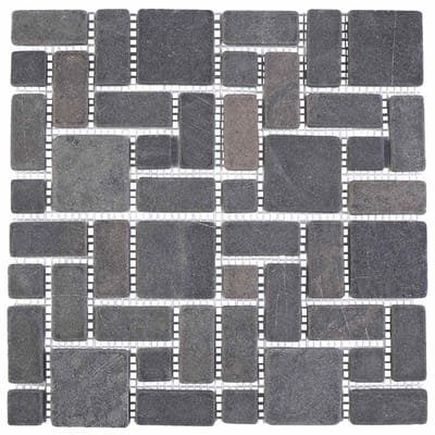 vidaXL - Mozaïektegels - Grijs - 30 - x - 30 - cm - Marmer