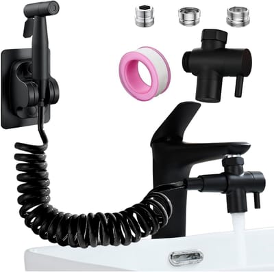 Bidet Doucheset - Handdouchekop Wastafel - Hygiënisch Reinigen - Hoge Waterdruk - 3 Meter Slang - Mat Zwart