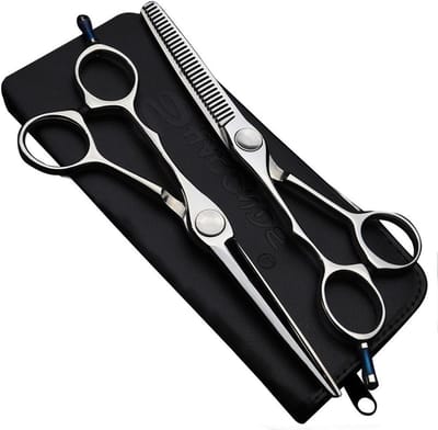 Rechthoekige Schaar van 6 Inch voor Haarstyling - Professionele Kappersschaar van 440C Staal - Set van 2 Stuks voor Precisie en Comfort