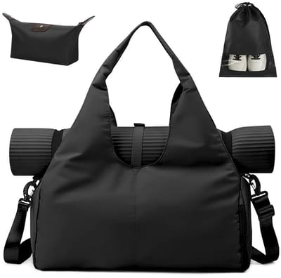 Dailygoods - Aucuu Yogamattas, sport gymtas voor dames, lichte yogatas met yoga-riem, grote gymtas, waterdichte yogatas met schoenenvak en natte zak