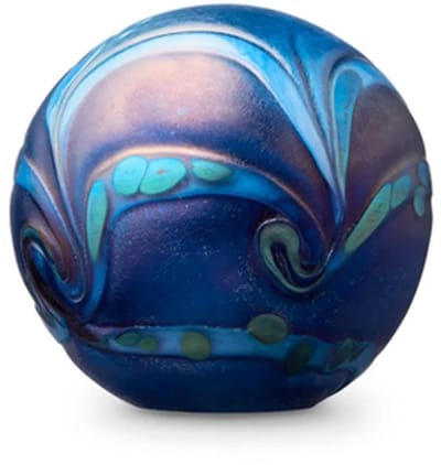 Urn van Glas As-in-glas Mini Glasobject Keepsake Gedenkobject Bolletje Deep Blue Donkerblauw Urn Bol Glazen Urn Glas Mini Urn voor as Urn Glasobject Urn Kunst As Bol E03BDB