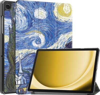 Hoes - Geschikt voor Samsung Galaxy Tab A9 Plus - Dun & Stevig - Trifold Bookcase - Hard Cover - Hardcover Book Case - Tablet Hoesje - Sterrenhemel