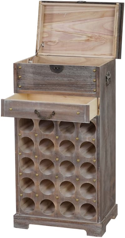 Wijnrek Lucan T323, flessenrek Rek voor 20 flessen, 94x48x31cm, shabby look, vintage ~ bruin