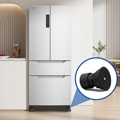 Trillingsdemper voor Wasmachine en Droger, Verstelbare Antivibratievoeten met Hoogte 10-12 cm, Universeel en Zwart