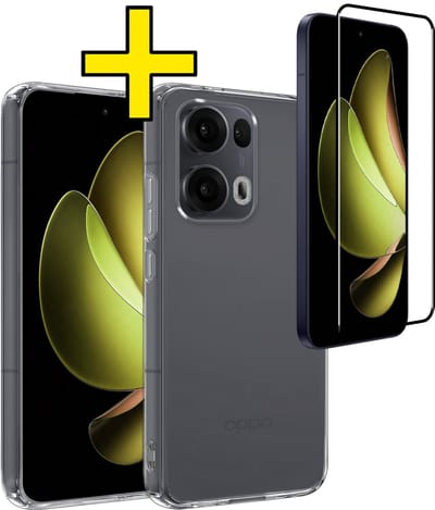 Hoesje - Met Screenprotector - Geschikt voor Oppo Reno 13 Pro - Sterk & Shockproof - Back Cover - Siliconen Case - Telefoon Hoes - Telefoonhoesjes - Transparant