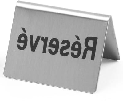 Tafelbordjes Réservé - Reserveren Borden - Tafel Reserveren - Franse Opdruk - 50x35x40mm - Zilver