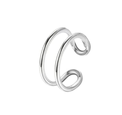 Zilver- Oorklem- 2-line- geen gaatje - Charme Bijoux
