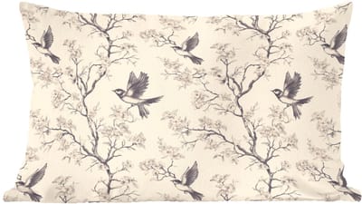 Sierkussens - Kussentjes Woonkamer - 60x40 cm - Takken - Vogels - Beige