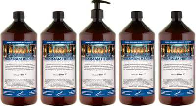 Hairconditioner Hammam Herbal 1 liter met zwarte pomp - set van 5 stuks