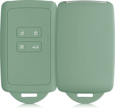 kwmobile autosleutelhoes geschikt voor Renault 4-knops Smartkey autosleutel (alleen Keyless Go) - Siliconenhoes in vintage groen - Sleutelcover
