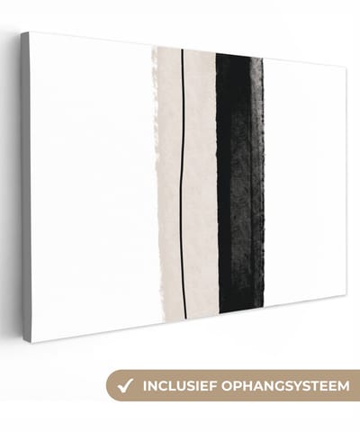 Canvas schilderij 30x20 cm - Wanddecoratie Lijn - Design - Pastel - Muurdecoratie woonkamer - Slaapkamer decoratie - Kamer accessoires - Schilderijen op canvas