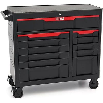 HBM gereedschapswagen 12 laden, 106 cm, zwart