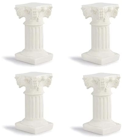 Mini Witte Romeinse Pilaren Hars Decoraties voor Tafel en Tuin - Moderne Klassiekere Ornamenten
