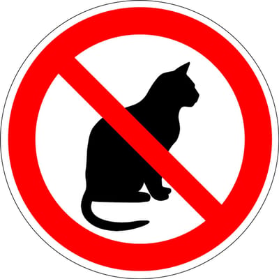Verboden voor katten bord, kunststof 300 mm
