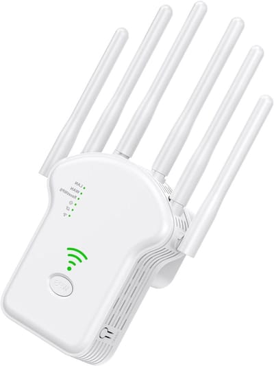Wifi Versterker - Netwerk Extender - Groot Bereik - Stabiele Verbinding - 1200 Mbps - Wit