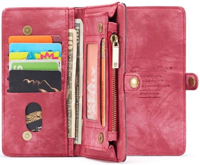 CaseMe 008 Book Case en Back Cover Geschikt voor Samsung Galaxy A12 Hoesje Rood