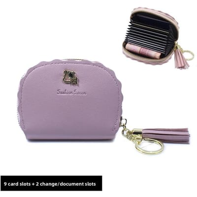 Portefeuille porte-cartes à franges pour femmes, mignon, personnalité, mini porte-cartes multiples, grande capacité, petite maroquinerie pour pièces de monnaie