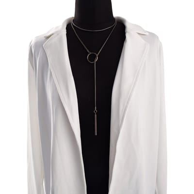 Choker Chaîne Serpent Noir à Glisser Collier Lariat Barres pour Femmes Accessoires Gothiques Cadeau pour Couples gray