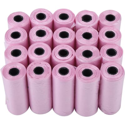 20 Rollen Hondenpoepzak Afvalzakken Kat Huisdieren Afvalinzamelzak Roze Pink pink