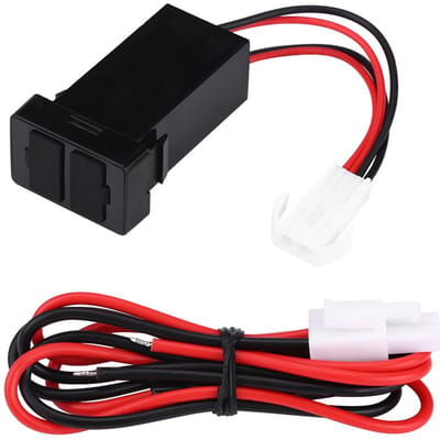 12V24V 2.1A Dubbele USB-poort Autolader Stroomadapter Aansluiting voor Toyota Mobiele telefoon black